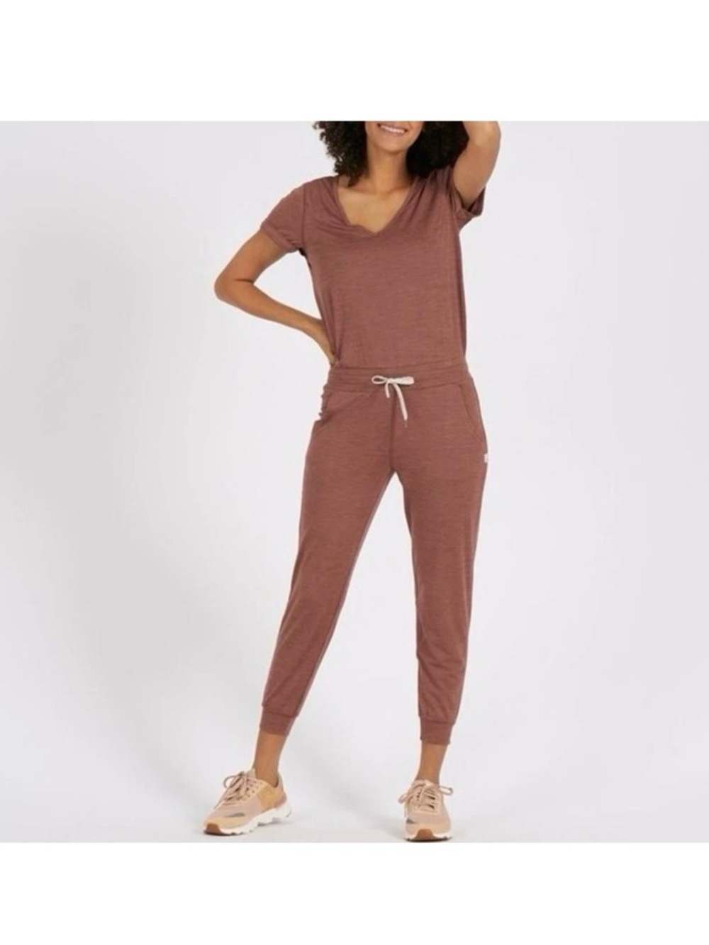 Vuori All Day Romper in Terra Cotta Heather